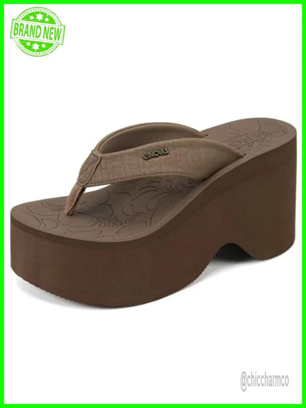 Platform Wedge Sandals with Arch Support PU Leather Upper Non-Slip Rubber Soles